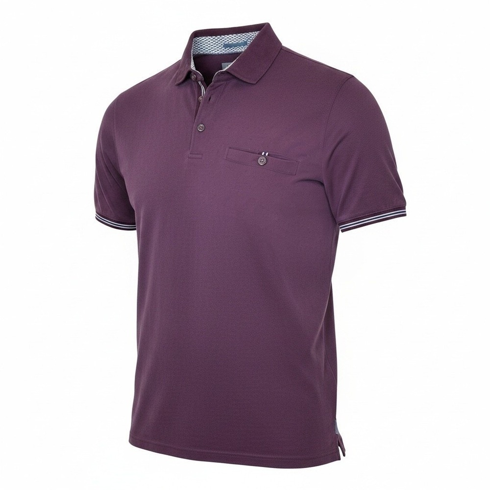 Ted Baker London Mens Plum Purple Modal Blend Pique Polo Shirt Size 5 XL